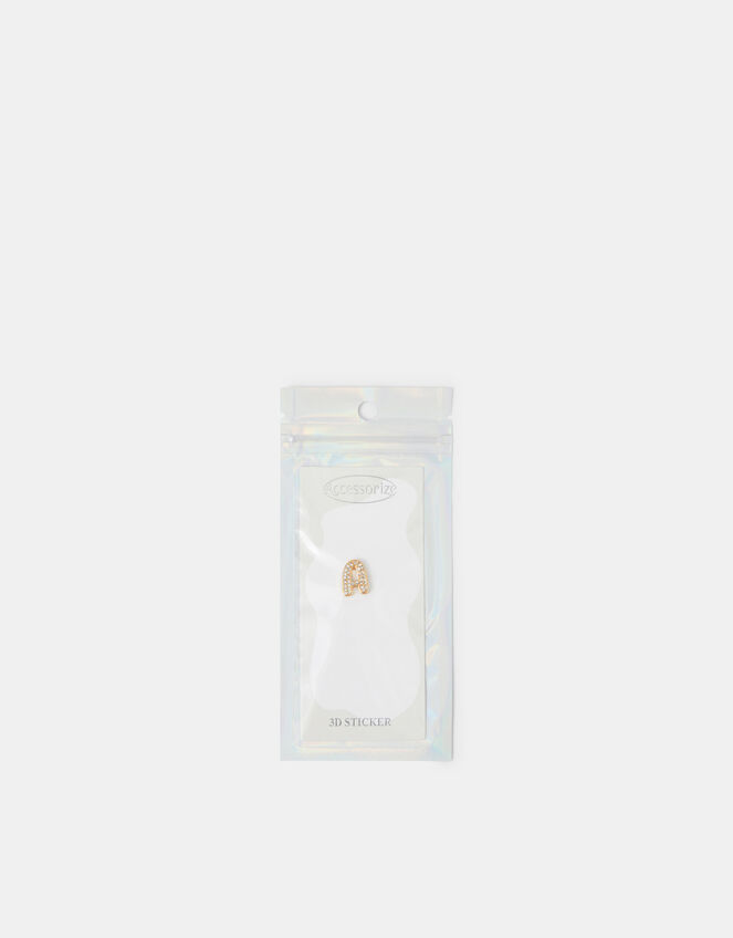 Diamant&eacute; Initial 3D Tech Sticker, Gold (GOLD), large
