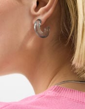 Resin Tube Hoop Earrings, , large