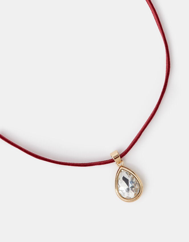 Teardrop Pendant Choker Necklace, , large