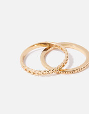 Gold-Plated Chain Stacking Ring Twinset, Gold (GOLD), large