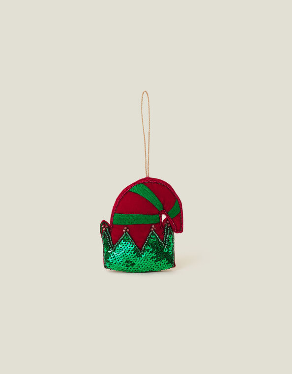 Embellished Elf Hat Hanging Decoration, , large