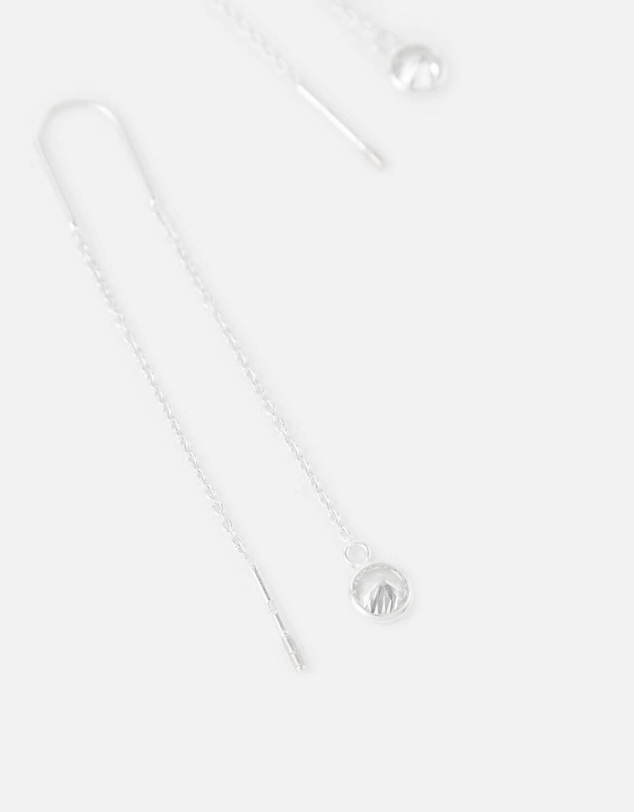 Sterling Silver Crystal Thread Earrings Sterling silver