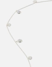 Sterling Silver Blue Agate Station Necklace, , large