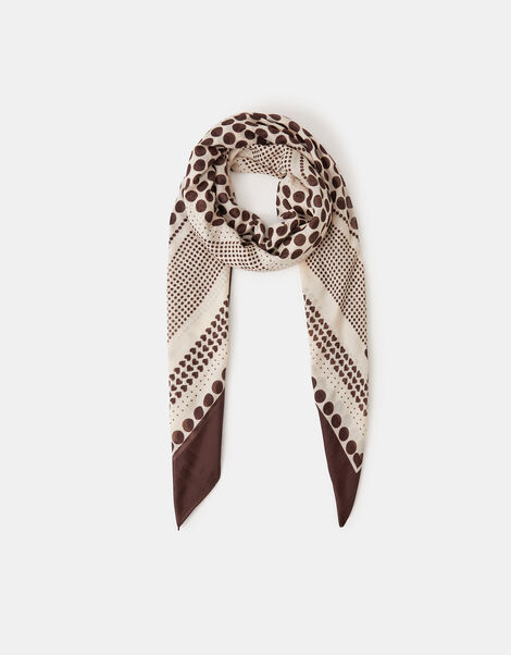 Large Polka Dot Heart Satin Scarf, , large