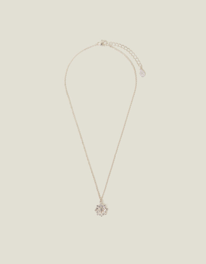 Flower Gem Pendant Necklace, , large