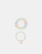 2-Pack Girls Flower Beaded Bracelets, , large