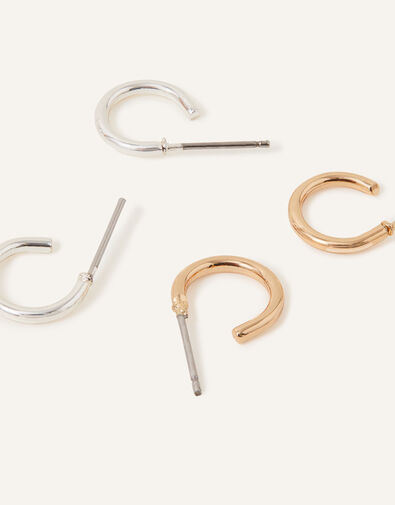 Mini Simple Hoop Earrings Set of Two, , large