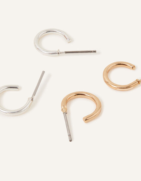 Mini Simple Hoop Earrings Set of Two, , large