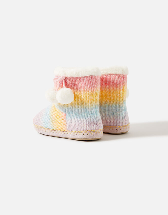 Knit Rainbow Ombre Slipper Boots, Multi (PASTEL-MULTI), large