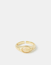 14ct Gold-Plated Moonstone Adjustable Ring, , large