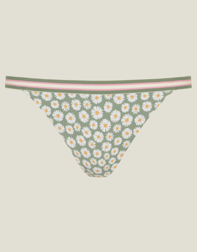 Daisy Print Bikini Bottoms, Green (LIGHT GREEN), large