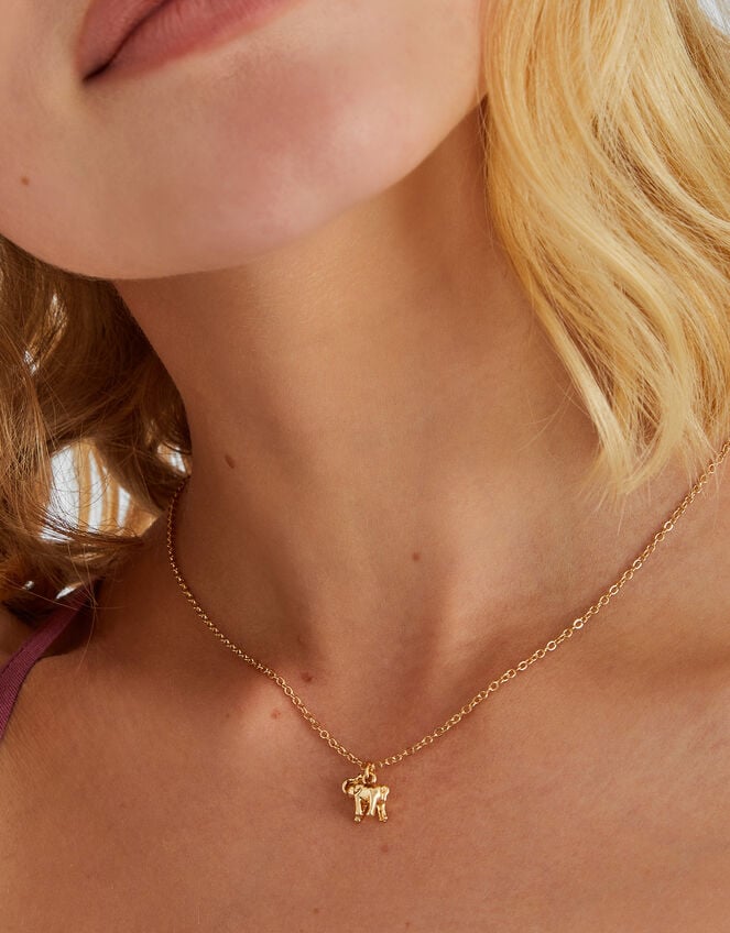 Elephant Pendant Necklace, , large