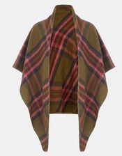 Blanket Check Poncho, , large