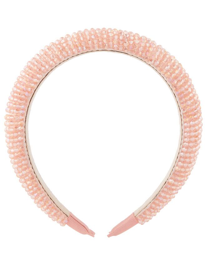 Pretty Crystal Bead Headband, Pink (PINK), large