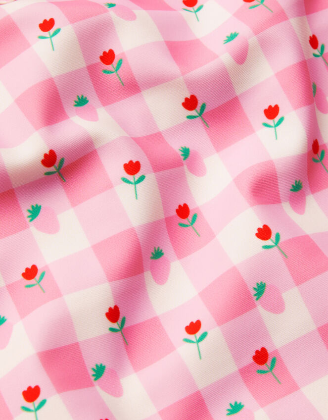 Girls Strawberry Print Swimsuit, Pink (PINK), large