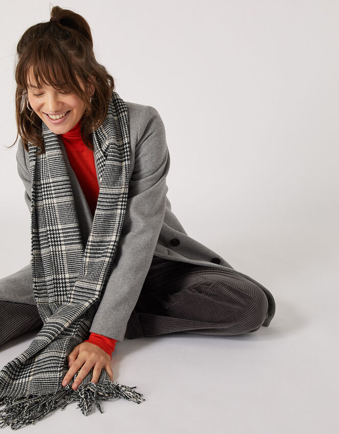 Bowey Check Blanket Scarf, , large