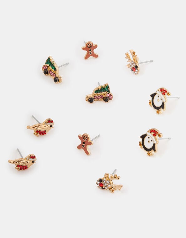 5-Pack Christmas Stud Earrings, , large