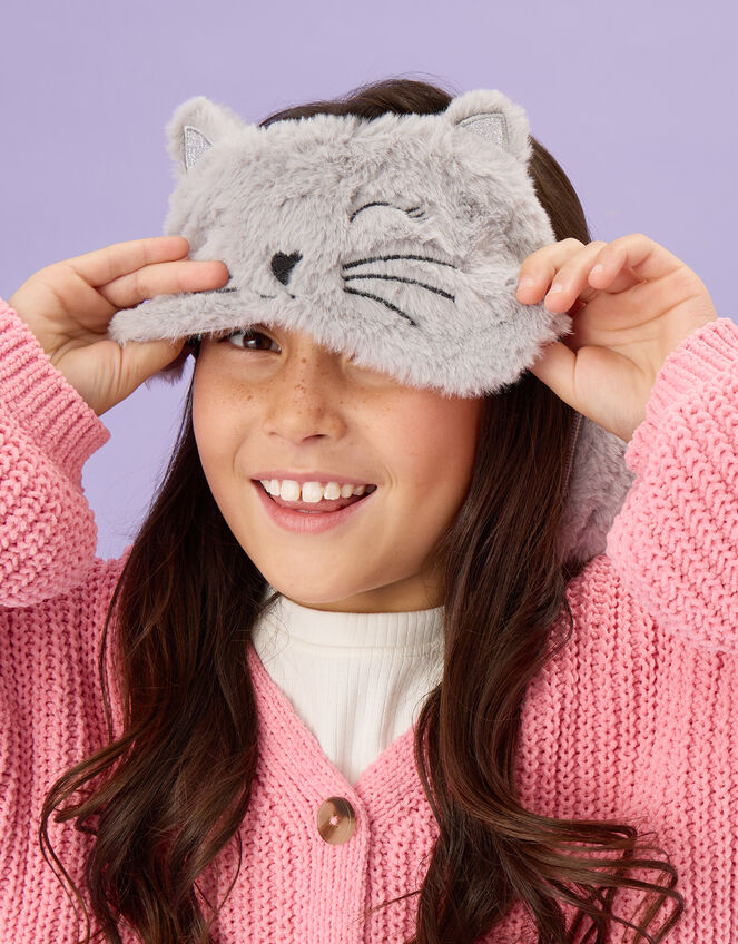 Girls Cat Eye Mask & Travel Pillow Set, , large