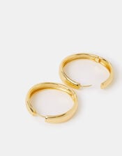 14ct Gold-Plated Chunky Hoop Earrings, , large
