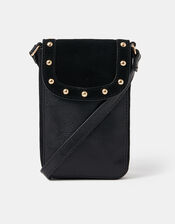 Leather Stud Phone Bag, , large