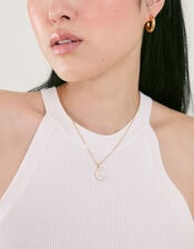 Sparkle Moon Pendant Necklace , , large