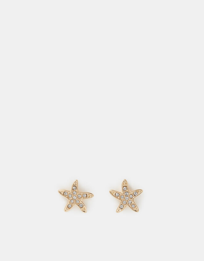 Starfish Stud Earrings, Gold (GOLD), large
