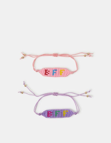 2-Pack Girls BFF Beaded Cord Bracelets, , large
