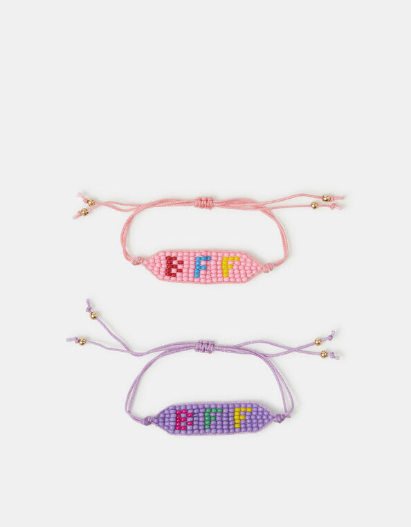 2-Pack Girls BFF Beaded Cord Bracelets, , large