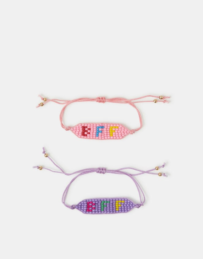 2-Pack Girls BFF Beaded Cord Bracelets, , large