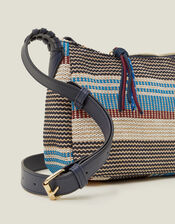 Stripe Woven Cross-Body Bag, , large