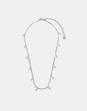 Sterling Silver-Plated Omega Charm Necklace, , large