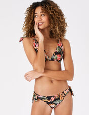 Oriental Print Tie Bikini Briefs, Multi (DARKS-MULTI), large