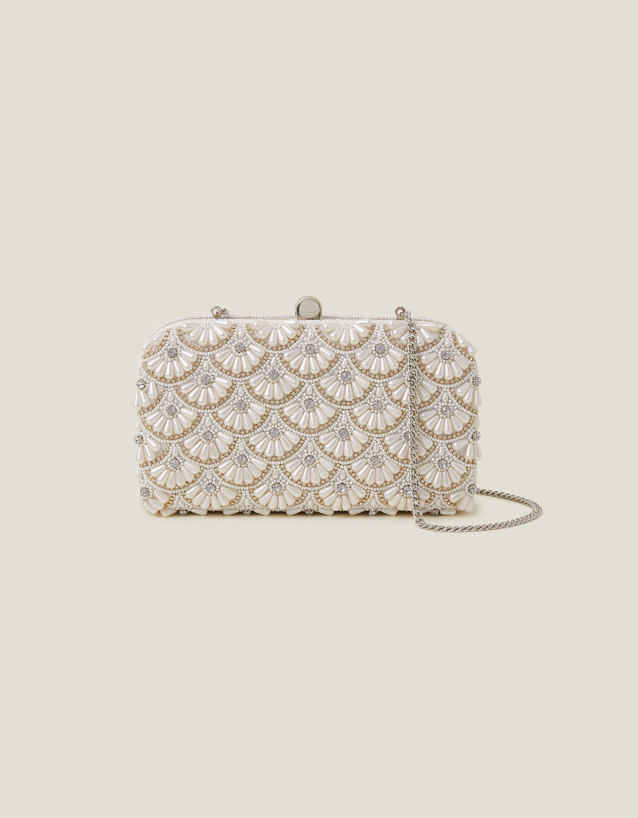 Bridal Hand Beaded Hardcase Clutch