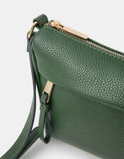 Zip Front Crossbody Bag, Green (GREEN), large