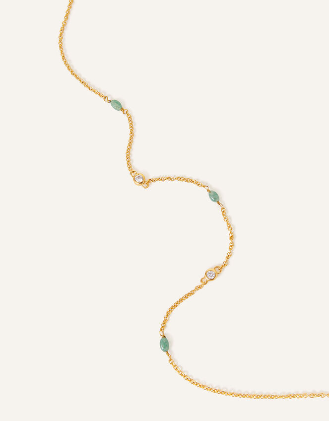 14ct Gold-Plated Sparkle Aventurine Necklace, , large