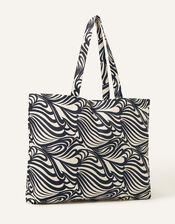 Printed Swirl Shopper Bag, , large