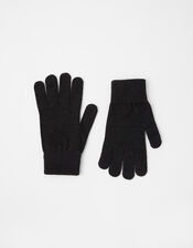 Copper Antibacterial Touchscreen Gloves, Black (BLACK), large