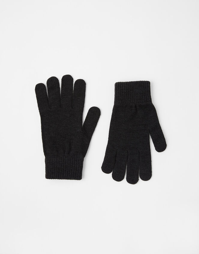 Copper Antibacterial Touchscreen Gloves, Black (BLACK), large