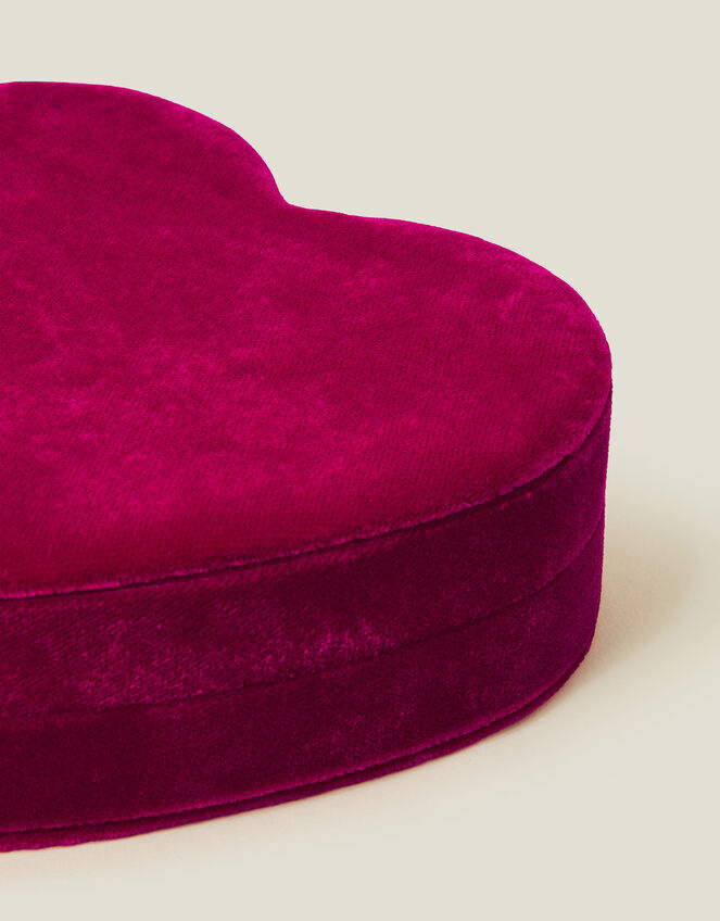 Velvet Heart Jewellery Box, Pink (FUCHSIA), large