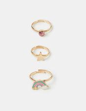 3-Pack Girls Rainbow Rings, , large
