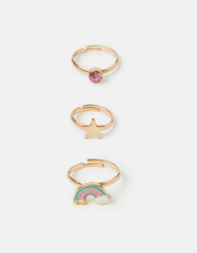 3-Pack Girls Rainbow Rings, , large