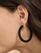 Beaded Hoop Earrings, , large