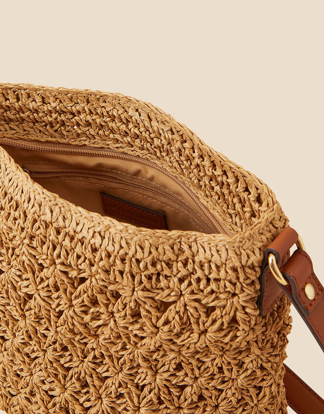 Classic Raffia Cross-Body Bag, , large