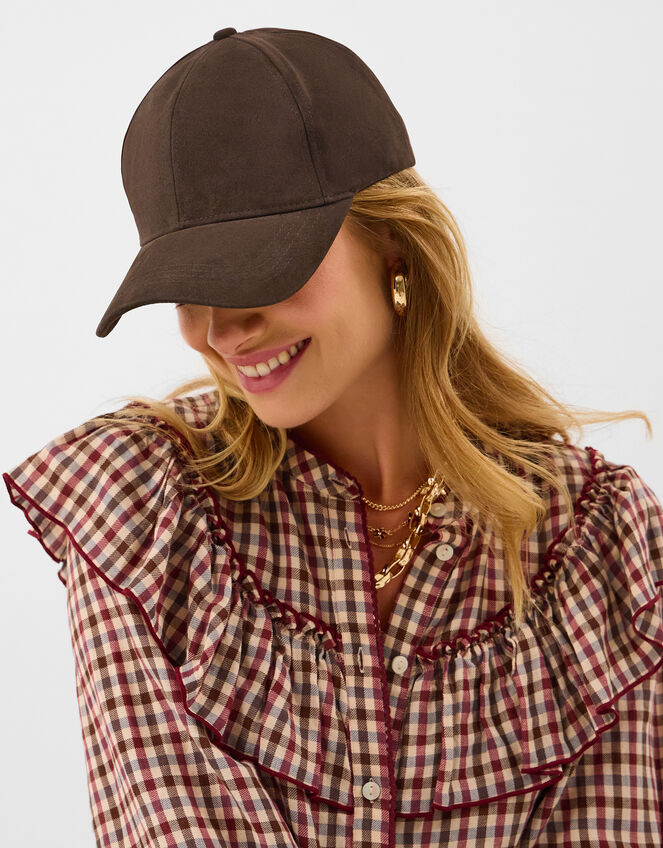 Faux Suede Baseball Cap, , large
