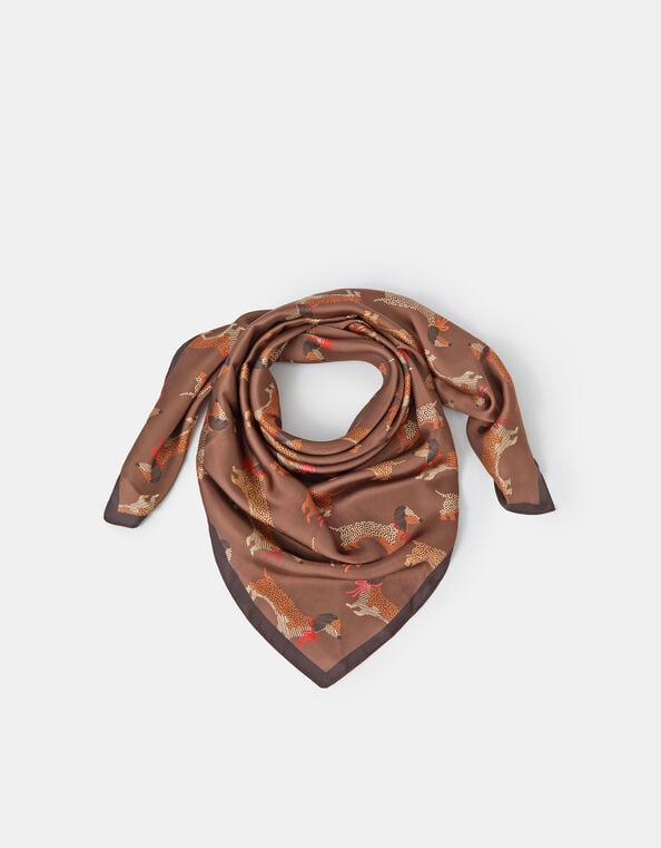 Sausage Dog Square Satin Scarf, , large