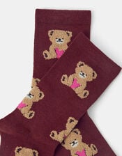 Teddy Bear Print Socks, , large