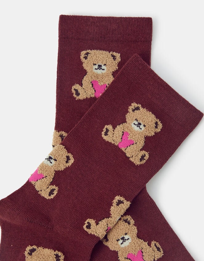 Teddy Bear Print Socks, , large