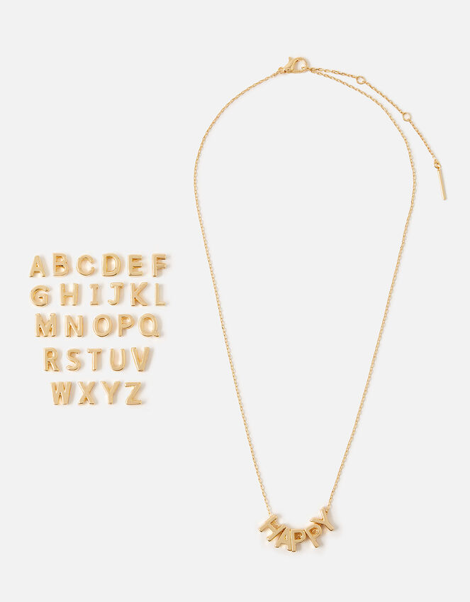 Make-Your-Own Letter Necklace, Gold (GOLD), large