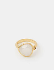 14ct Gold-Plated Quartz Ring, Gold (GOLD), large