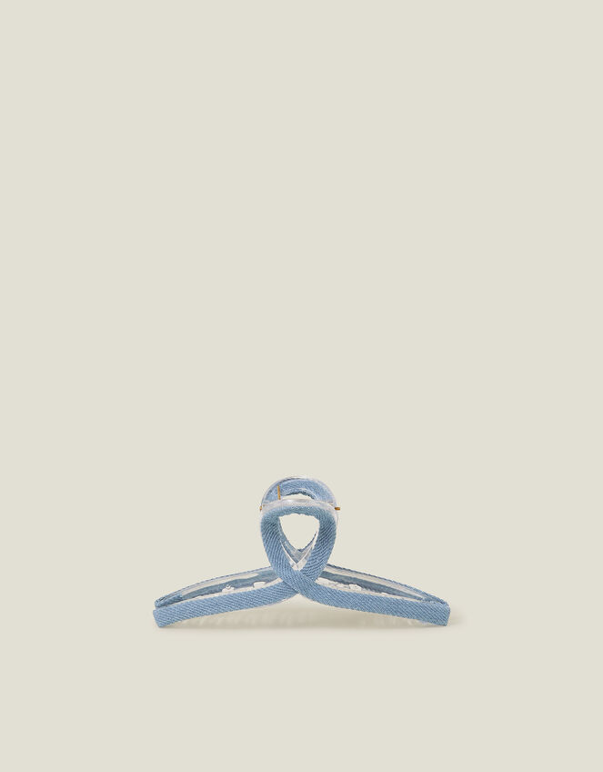 Wrapped Denim Claw Clip, , large